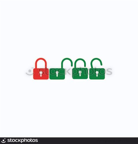lock and unlock set icon illustration