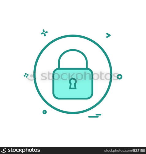 lock basic icon vector design