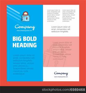 Lock Business Company Poster Template. with place for text and images. vector background