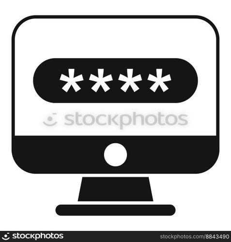 Lock computer icon simple vector. Cipher data. Math encrypt. Lock computer icon simple vector. Cipher data
