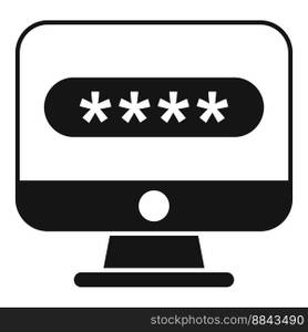 Lock computer icon simple vector. Cipher data. Math encrypt. Lock computer icon simple vector. Cipher data