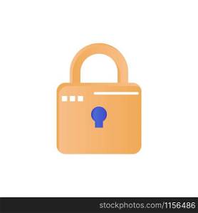 Lock, Computing, Locked, Security Flat Color Icon. Vector icon banner Template