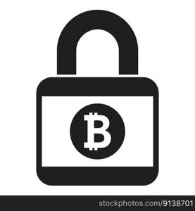 Lock crypto data icon simple vector. Block chain. Finance network. Lock crypto data icon simple vector. Block chain