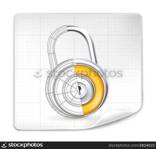 Lock drawing, vector