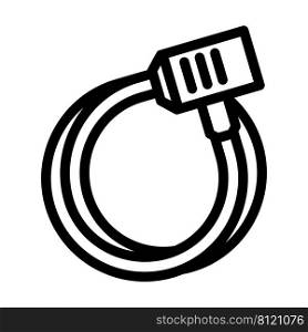 lock equipment for bicycle line icon vector. lock equipment for bicycle sign. isolated contour symbol black illustration. lock equipment for bicycle line icon vector illustration