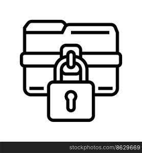 lock folder line icon vector. lock folder sign. isolated contour symbol black illustration. lock folder line icon vector illustration