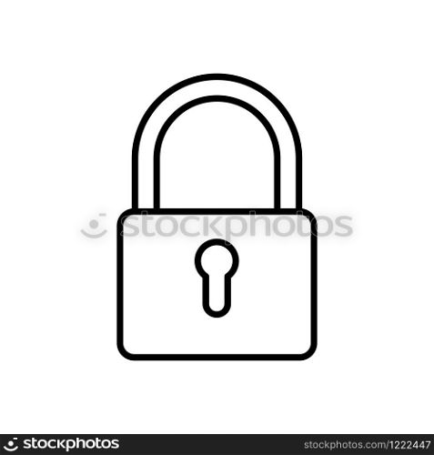 lock icon isolated white background stock vector illustration