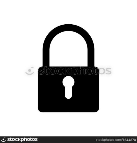 lock icon isolated white background stock vector illustration