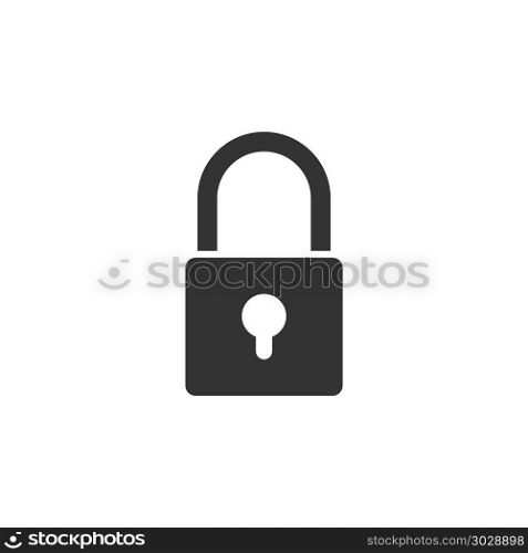 Lock icon on white background. Vector illustration