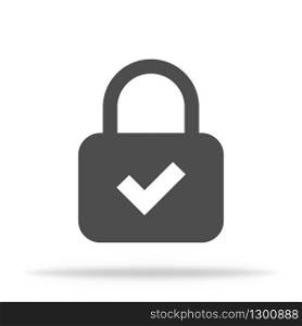 Lock icon. Security and protection with shadow. Vector EPS 10