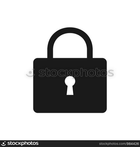 Lock icon sign isolated on white back. Lock icon sign