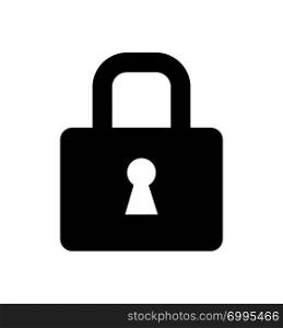 Lock icon vector flat style isolated on white background
