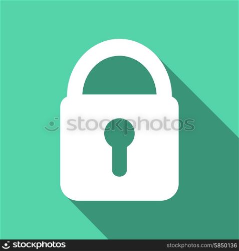 lock icon with a long shadow