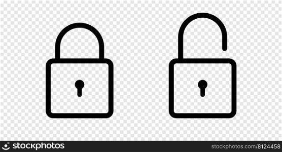 Lock icons isolated on transparent background