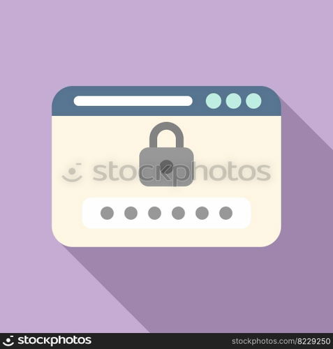 Lock interface icon flat vector. Internet interface. Play online. Lock interface icon flat vector. Internet interface