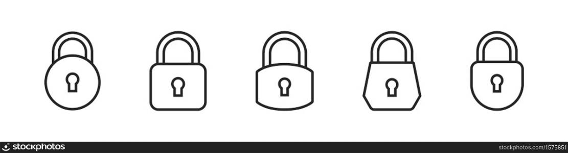 Lock line vector Icons. Padlock vector icons template. Vector illustration