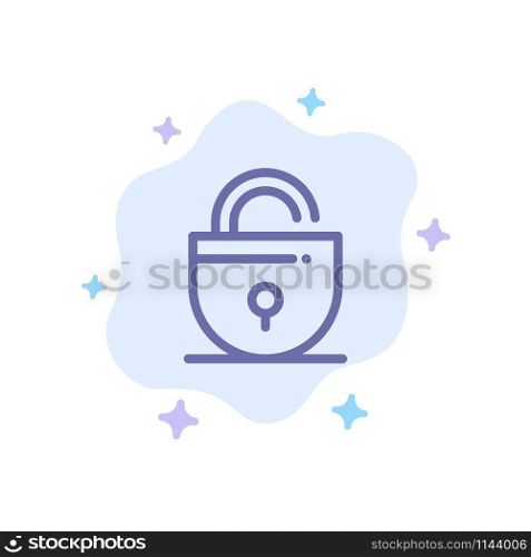 Lock, Locked, Security, Internet Blue Icon on Abstract Cloud Background