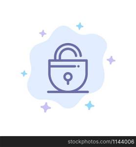 Lock, Locked, Security, Internet Blue Icon on Abstract Cloud Background