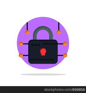 Lock, Locked, Security, Secure Abstract Circle Background Flat color Icon