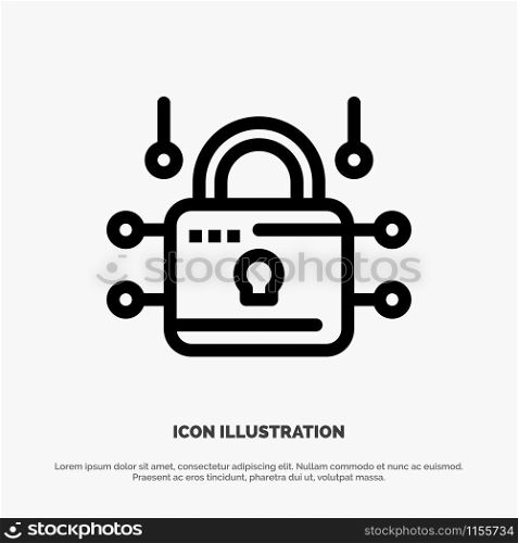 Lock, Locked, Security, Secure Line Icon Vector
