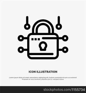 Lock, Locked, Security, Secure Line Icon Vector