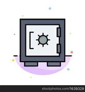 Lock, Locker, Security, Secure Abstract Flat Color Icon Template