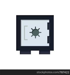Lock, Locker, Security, Secure Flat Color Icon. Vector icon banner Template