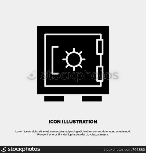 Lock, Locker, Security, Secure solid Glyph Icon vector