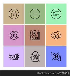 lock , menu , message , we accept , graph , rate , cloud , unlock , 9 eps icons set vector ,icon, vector, design, flat, collection, style, creative, icons