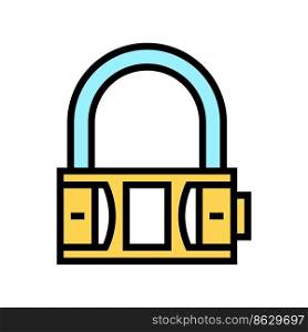 lock padlock color icon vector. lock padlock sign. isolated symbol illustration. lock padlock color icon vector illustration