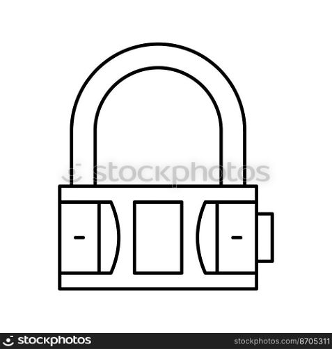 lock padlock line icon vector. lock padlock sign. isolated contour symbol black illustration. lock padlock line icon vector illustration