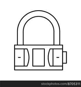 lock padlock line icon vector. lock padlock sign. isolated contour symbol black illustration. lock padlock line icon vector illustration