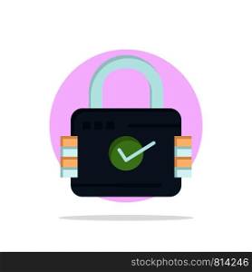 Lock, Padlock, Security, Secure Abstract Circle Background Flat color Icon