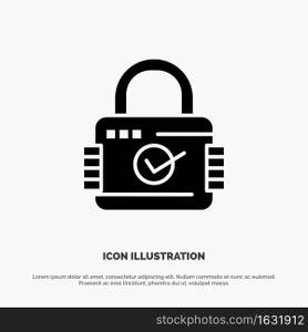 Lock, Padlock, Security, Secure solid Glyph Icon vector