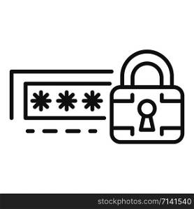 Lock password icon. Outline lock password vector icon for web design isolated on white background. Lock password icon, outline style