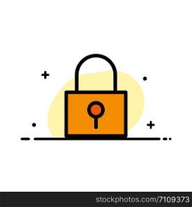 Lock, Password, Password Lock, Secure Password Business Flat Line Filled Icon Vector Banner Template