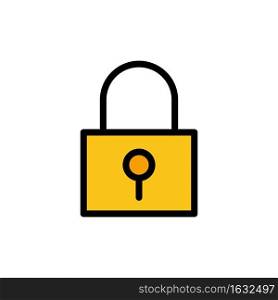 Lock, Password, Password Lock, Secure Password  Flat Color Icon. Vector icon banner Template