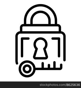 Lock patent icon outline vector. Law copyright. Legal protection. Lock patent icon outline vector. Law copyright