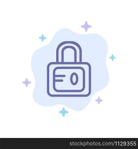 Lock, School, Study Blue Icon on Abstract Cloud Background