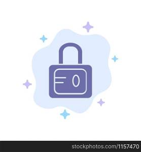Lock, School, Study Blue Icon on Abstract Cloud Background