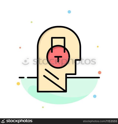 Lock, Secure, Message, Data, User Abstract Flat Color Icon Template