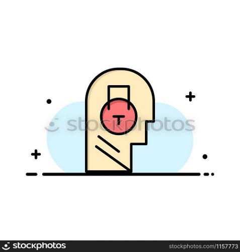 Lock, Secure, Message, Data, User Business Flat Line Filled Icon Vector Banner Template