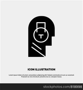 Lock, Secure, Message, Data, User solid Glyph Icon vector