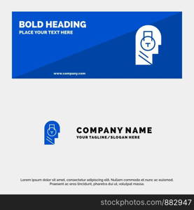 Lock, Secure, Message, Data, User SOlid Icon Website Banner and Business Logo Template