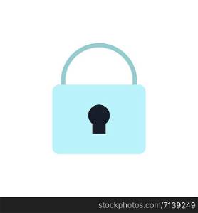 Lock, Security, Locked, Login Flat Color Icon. Vector icon banner Template