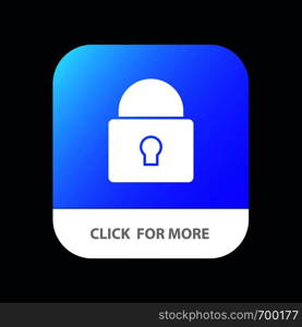 Lock, Security, Locked, Login Mobile App Button. Android and IOS Glyph Version