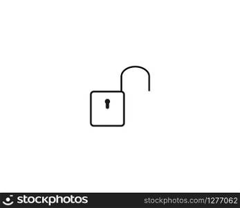 Lock silhouette vector icon on white background