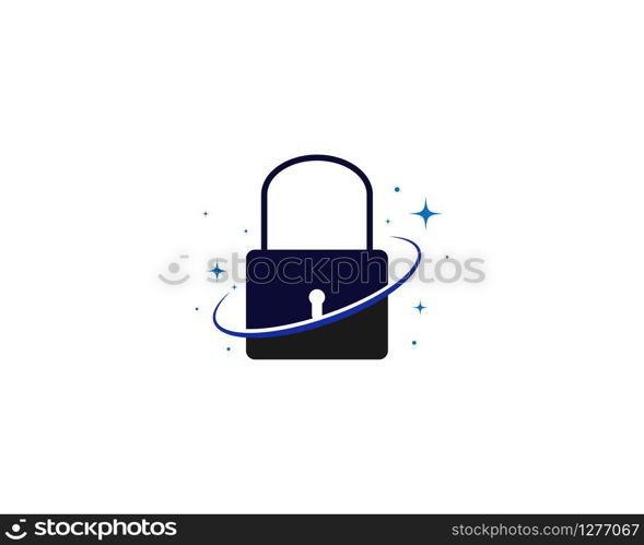 Lock silhouette vector icon on white background