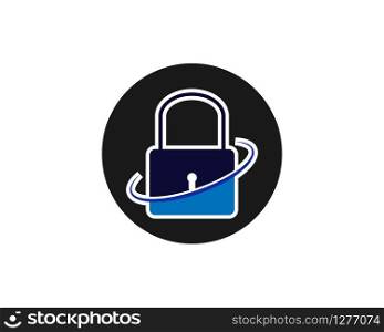 Lock silhouette vector icon on white background