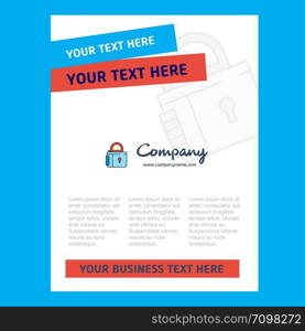 Lock Title Page Design for Company profile ,annual report, presentations, leaflet, Brochure Vector Background